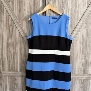 Tommy Hilfiger Blue and Black Colorblock Dress
